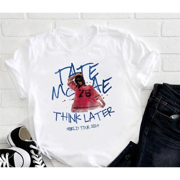 Tate McRae Think Later 2024 Tour T-Shirt Graphic Music Fan Gift Concert Tee 79 - Picture 1 of 6